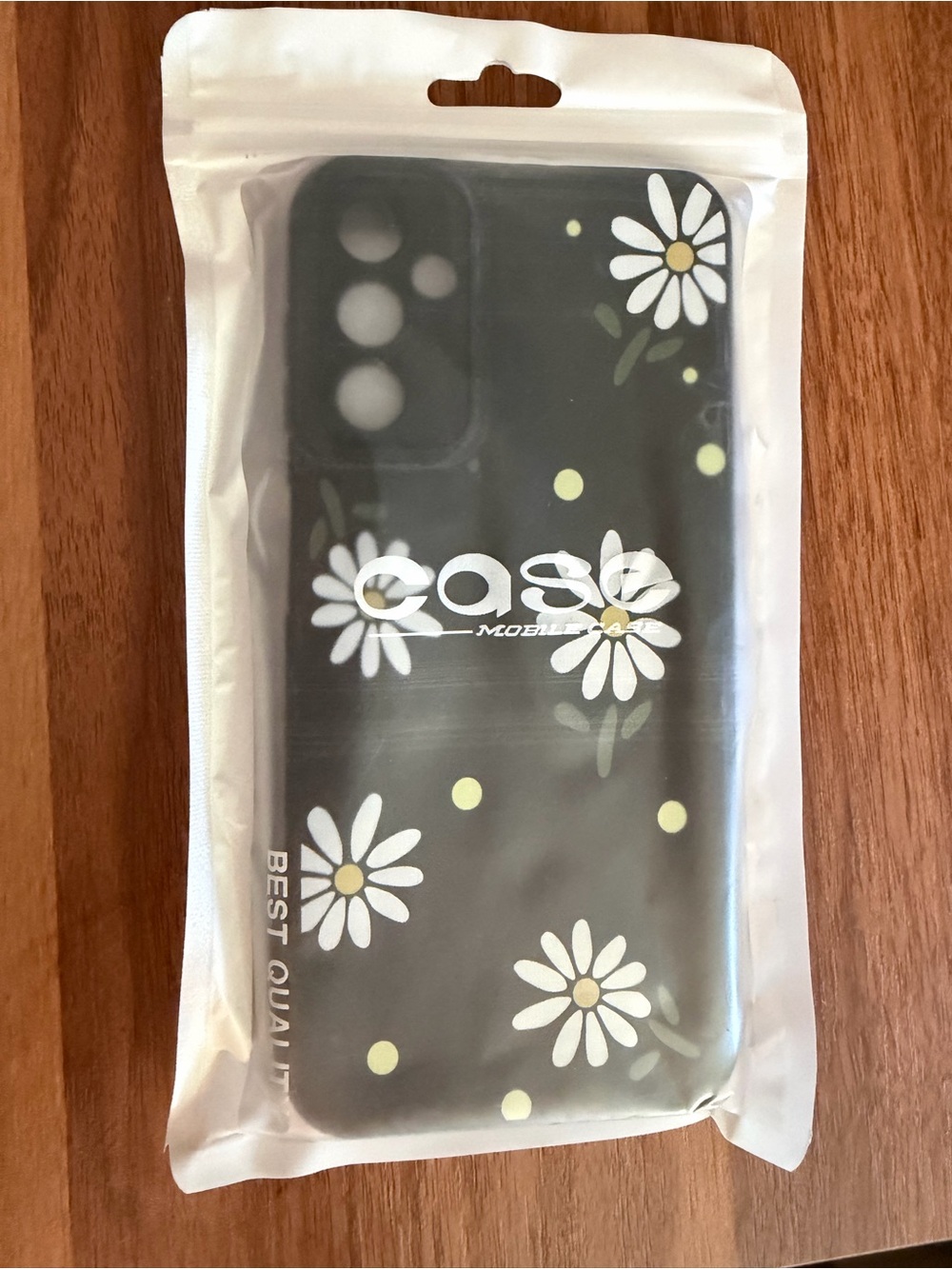 Black Daisy Pattern Phone Case- device unknown